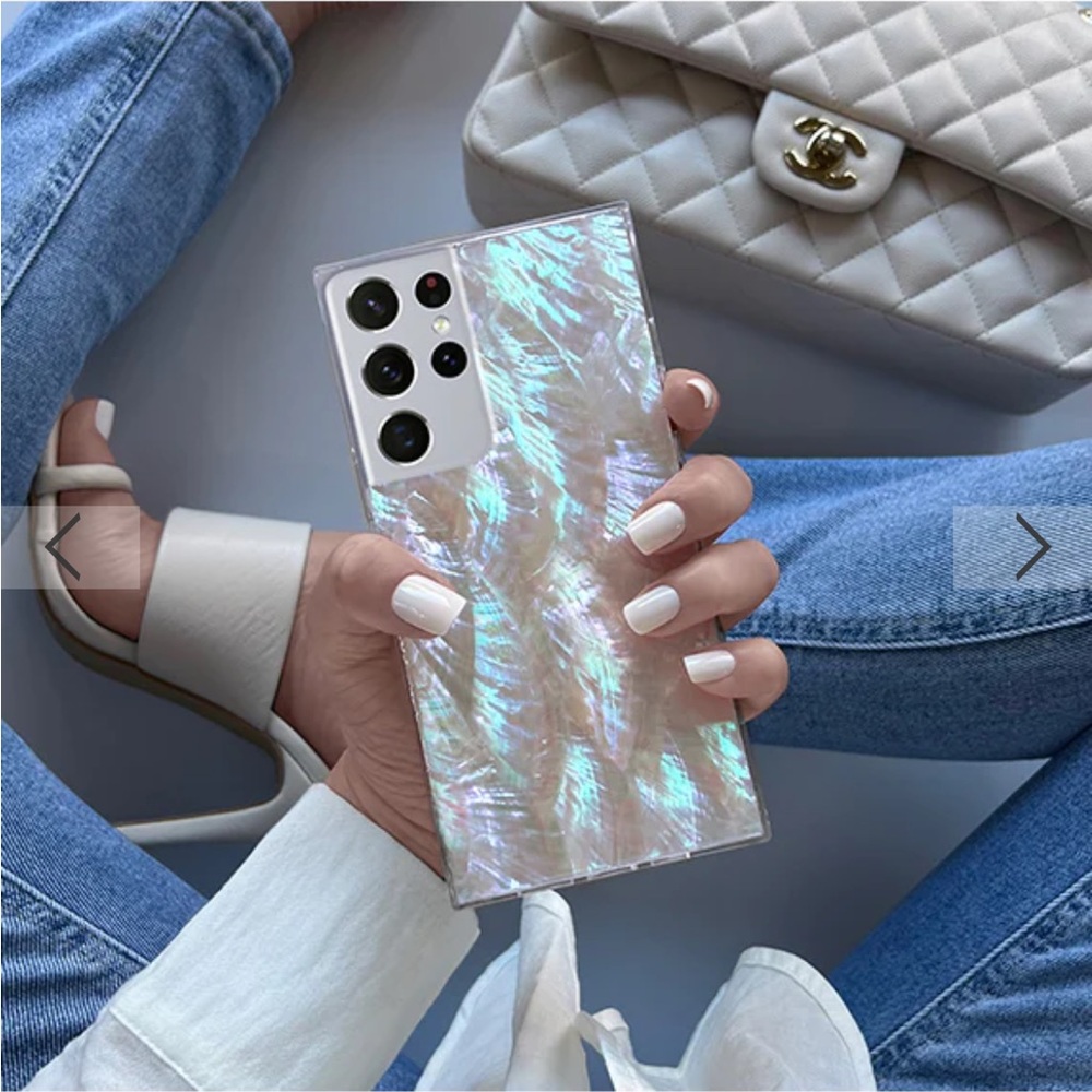 Flaunt Samsung S22 square case mother of pearl